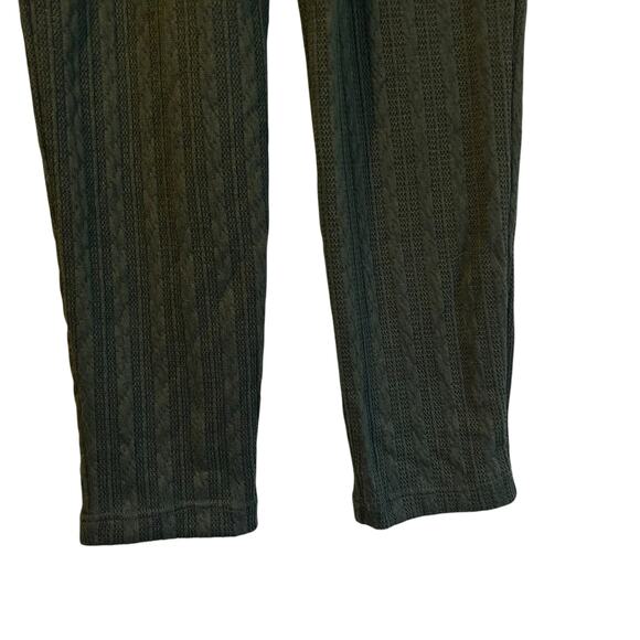 Cable Knit Legging Olive Green NWT Casual Comfort Loungewear Sz LG Like an Angel - Picture 3 of 7